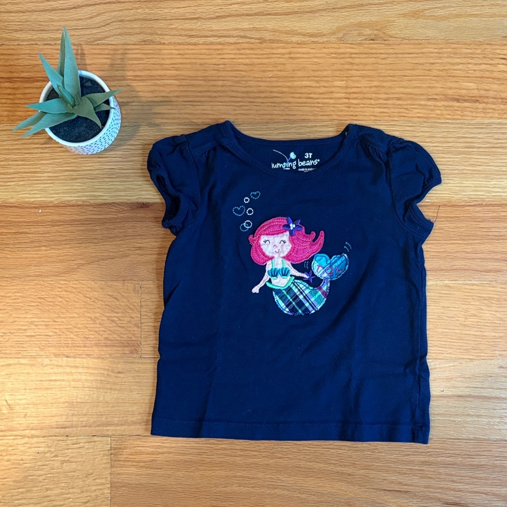 4/$21 3T Jumping Beans Navy Shirt with Mermaid Graphic